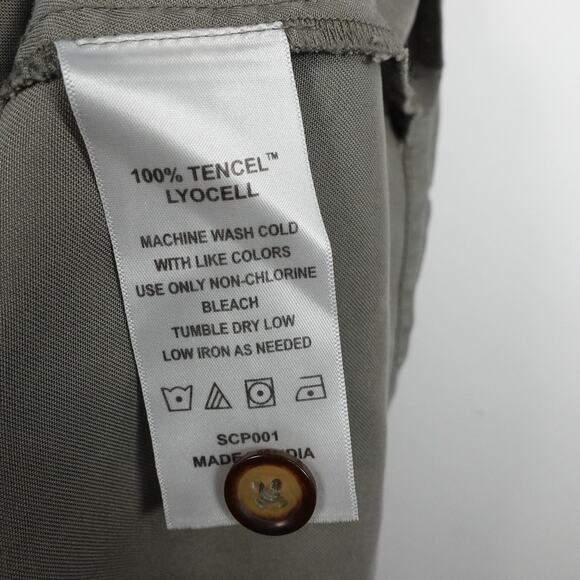 New Quince Vintage Wash Tencel Button Front Dress Olive Women’s Small 3907-M - Picture 9 of 11